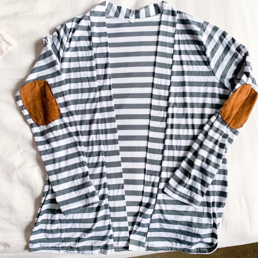 Grey Striped Cardi